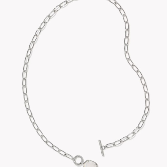 Kendra Scott Silver Chain Necklace with White Pendant - Picture 3 of 6